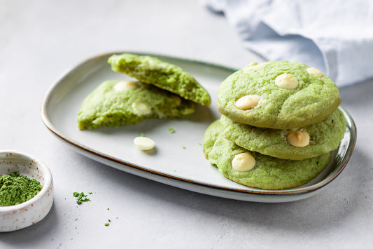 Cookies au thé matcha et pépites de chocolat blanc