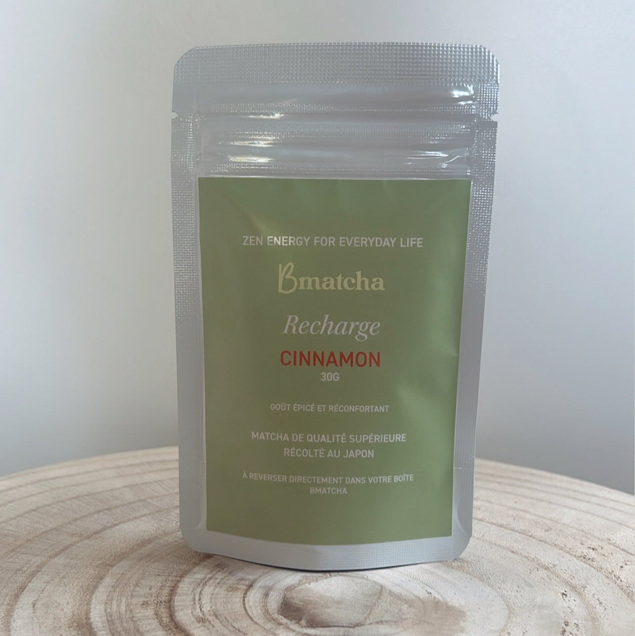 recharge matcha aromatisé à la cannelle par Bmatcha 