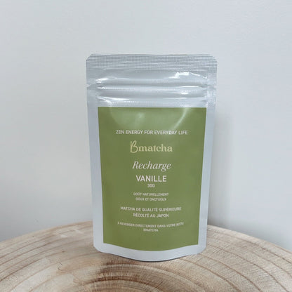recharge de matcha aromatisé à la vanille par Bmatcha 